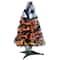 2ft. Fiber Optic Candy Corn Color Lights Black Artificial Halloween Tree